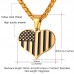 Heart American Flag Pendant Necklace